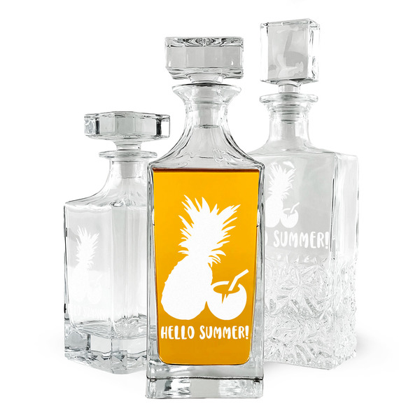 Custom Pineapples and Coconuts Whiskey Decanter (Personalized)