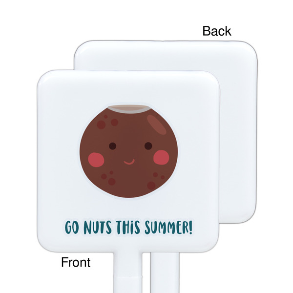 Pineapples and Coconuts White Plastic Stir Stick - Single Sided - Square - Approval