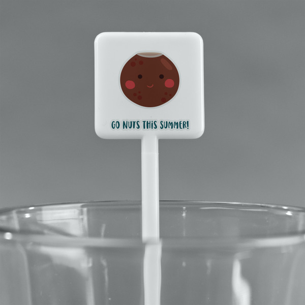 Pineapples and Coconuts White Plastic Stir Stick - Square - Main