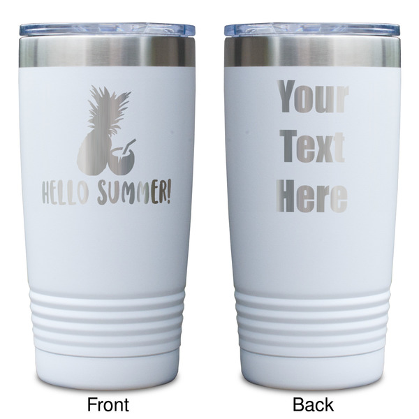 Pineapples and Coconuts White Polar Camel Tumbler - 20oz - Double Sided - Approval