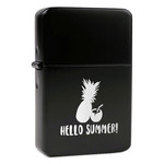 Pineapples and Coconuts Windproof Lighter - Black - Single Sided & Lid Engraved (Personalized)