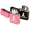 Pineapples and Coconuts Windproof Lighters - Black & Pink - Open