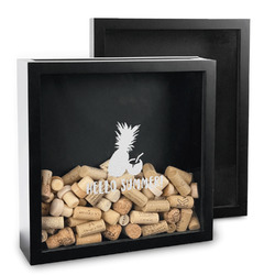 Pineapples and Coconuts Wine Cork & Bottle Cap Shadow Box (Personalized)