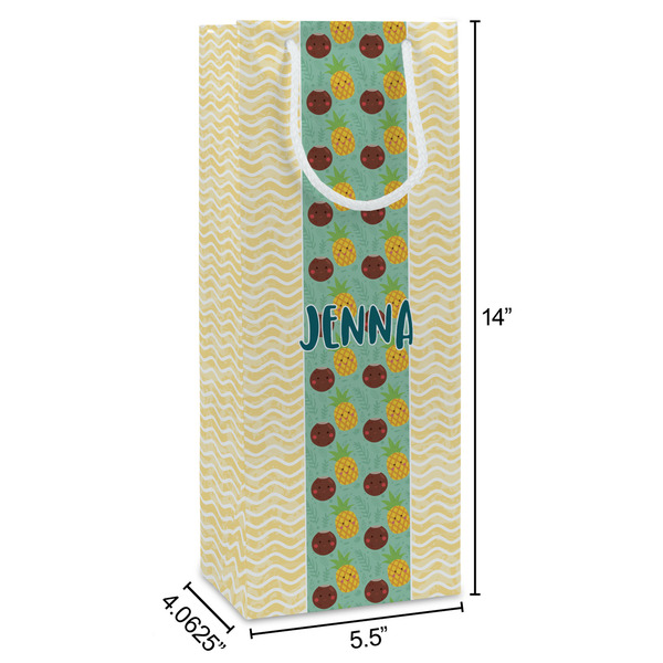 Pineapples and Coconuts Wine Gift Bag - Dimensions