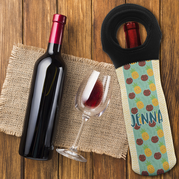 Pineapples and Coconuts Wine Tote Bag - FLATLAY