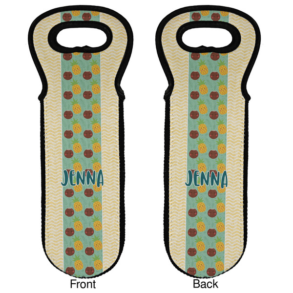 Pineapples and Coconuts Wine Tote Front & Back