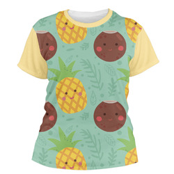 Pineapples and Coconuts Women's Crew T-Shirt (Personalized)
