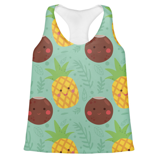 Custom Pineapples and Coconuts Womens Racerback Tank Top - X Small