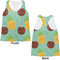 Pineapples and Coconuts Womens Racerback Tank Tops - Medium - Front and Back