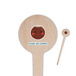 Pineapples and Coconuts 4" Round Wooden Food Picks - Single Sided (Personalized)