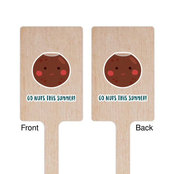 Pineapples and Coconuts Wooden 6.25" Stir Stick - Rectangular - Double Sided - Front & Back