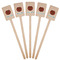 Pineapples and Coconuts Wooden 6.25" Stir Stick - Rectangular - Fan View