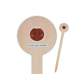 Pineapples and Coconuts 6" Round Wooden Food Picks - Single Sided (Personalized)