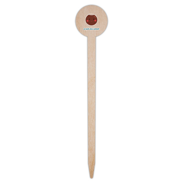 Pineapples and Coconuts Wooden 6" Food Pick - Round - Single Pick