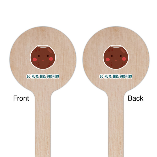 Pineapples and Coconuts Wooden 7.5" Stir Stick - Round - Double Sided - Front & Back