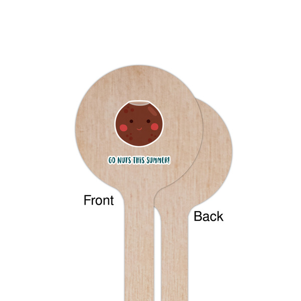Pineapples and Coconuts Wooden 7.5" Stir Stick - Round - Single Sided - Front & Back