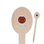Pineapples and Coconuts Oval Wooden Food Picks - Double Sided (Personalized)