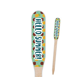 Pineapples and Coconuts Paddle Wooden Food Picks - Double Sided (Personalized)