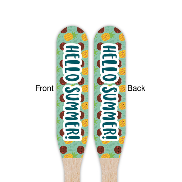 Pineapples and Coconuts Wooden Food Pick - Paddle - Double Sided - Front & Back
