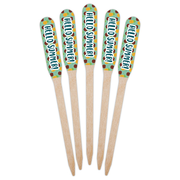 Pineapples and Coconuts Wooden Food Pick - Paddle - Fan View