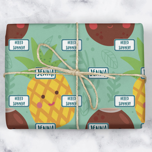 Pineapples and Coconuts Wrapping Paper Roll - Matte - Wrapped Box