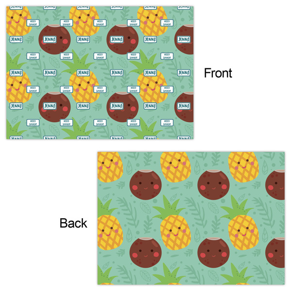 Pineapples and Coconuts Wrapping Paper Sheet - Double Sided - Front & Back