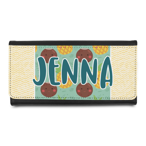 Custom Pineapples and Coconuts Leatherette Ladies Wallet (Personalized)