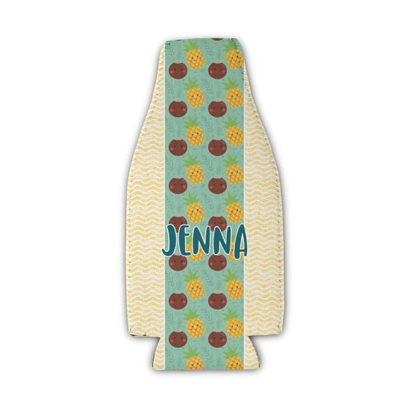 Pineapples and Coconuts Zipper Bottle Cooler - Set of 4 - FRONT