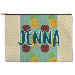 Pineapples and Coconuts Zipper Pouch - Large - 12.5"x8.5" (Personalized)