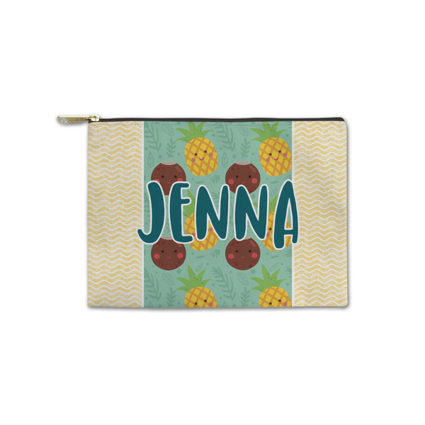 Custom Pineapples and Coconuts Zipper Pouch - Small - 8.5"x6" (Personalized)