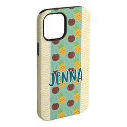 Pineapples and Coconuts iPhone Case - Rubber Lined (Personalized)