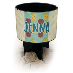 Pineapples and Coconuts Black Beach Spiker Drink Holder (Personalized)
