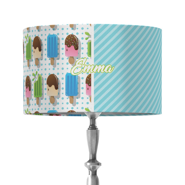 Custom Popsicles and Polka Dots 12" Drum Lamp Shade - Fabric (Personalized)