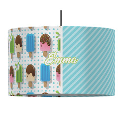 Popsicles and Polka Dots 12" Drum Pendant Lamp - Fabric (Personalized)