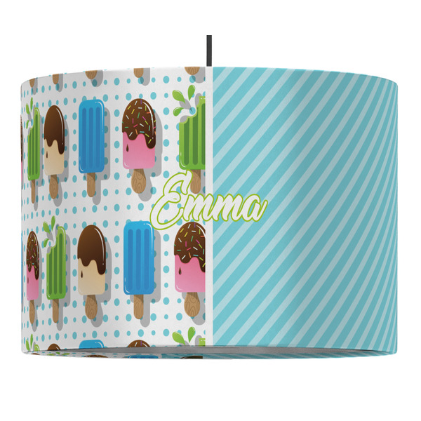 Custom Popsicles and Polka Dots 16" Drum Pendant Lamp - Fabric (Personalized)