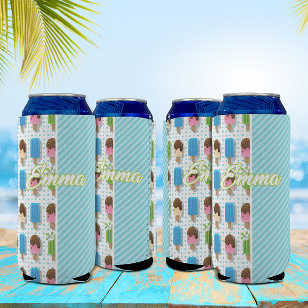Popsicles and Polka Dots 16oz Can Sleeve - Set of 4 - LIFESTYLE