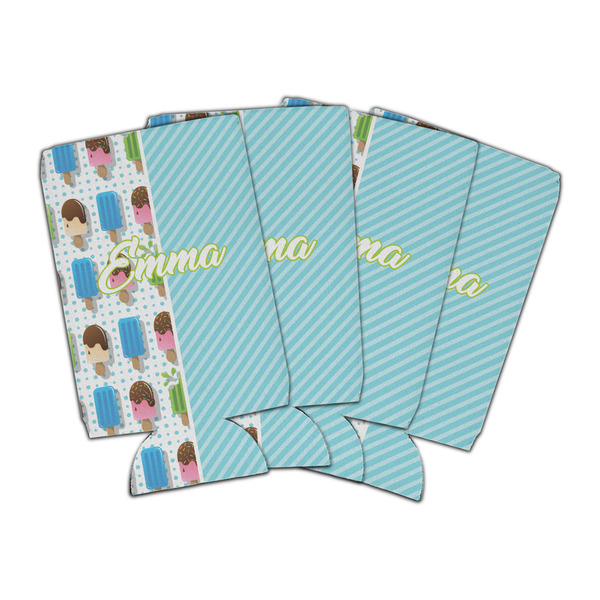 Custom Popsicles and Polka Dots Can Cooler (16 oz) - Set of 4 (Personalized)