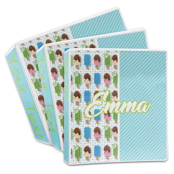 Custom Popsicles and Polka Dots 3-Ring Binder (Personalized)