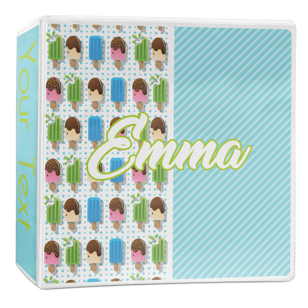 Custom Popsicles and Polka Dots 3-Ring Binder - 2 inch (Personalized)