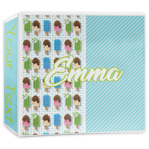 Custom Popsicles and Polka Dots 3-Ring Binder - 3 inch (Personalized)