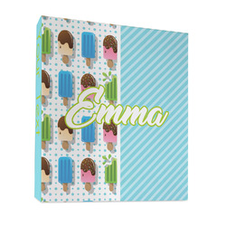 Popsicles and Polka Dots 3 Ring Binder - Full Wrap - 1" (Personalized)