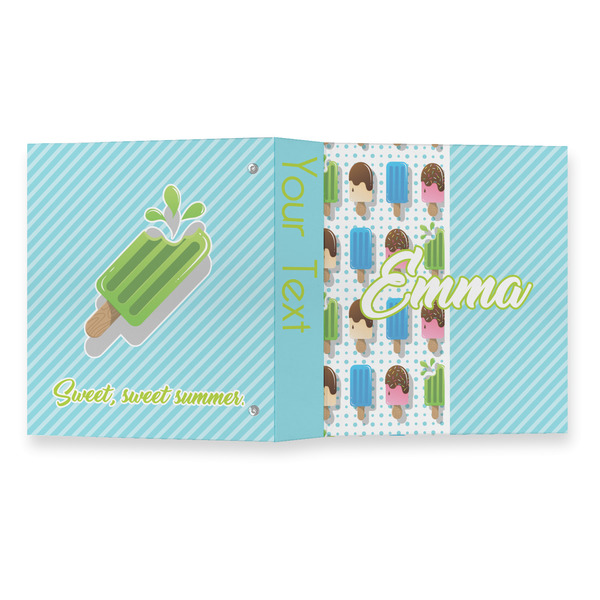 Popsicles and Polka Dots 3 Ring Binders - Full Wrap - 1" - OPEN OUTSIDE