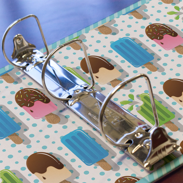 Popsicles and Polka Dots 3 Ring Binders - Full Wrap - 2" - DETAIL