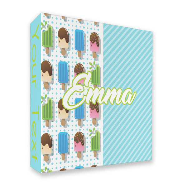 Custom Popsicles and Polka Dots 3 Ring Binder - Full Wrap - 2" (Personalized)