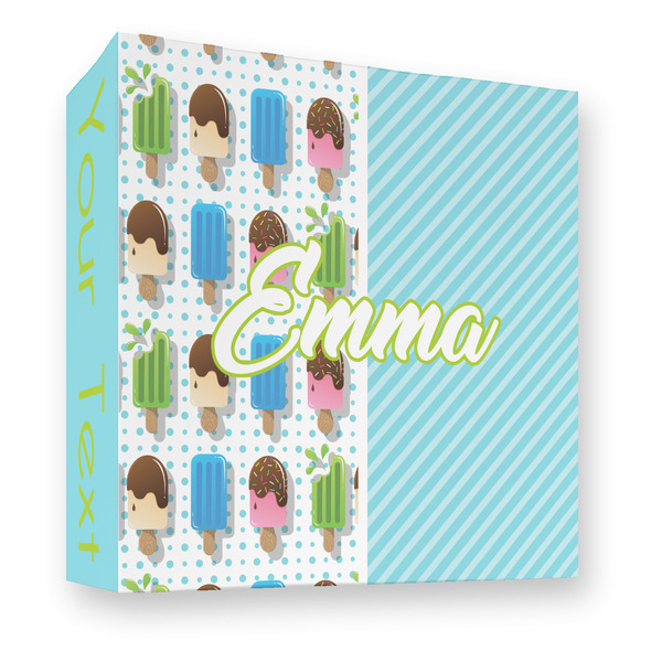 Custom Popsicles and Polka Dots 3 Ring Binder - Full Wrap - 3" (Personalized)
