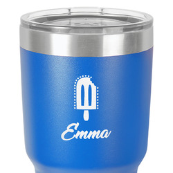 Popsicles and Polka Dots 30 oz Stainless Steel Tumbler - Royal Blue - Double-Sided (Personalized)
