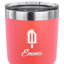 Popsicles and Polka Dots 30 oz Stainless Steel Tumbler - Coral - Single Sided (Personalized)