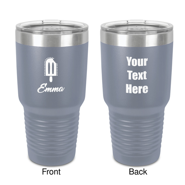 Custom Popsicles and Polka Dots 30 oz Stainless Steel Tumbler - Grey - Double-Sided (Personalized)