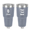 Popsicles and Polka Dots 30 oz Stainless Steel Ringneck Tumbler - Grey - Double Sided - Front & Back