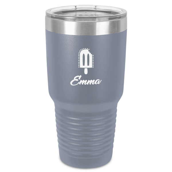 Custom Popsicles and Polka Dots 30 oz Stainless Steel Tumbler - Grey - Single-Sided (Personalized)